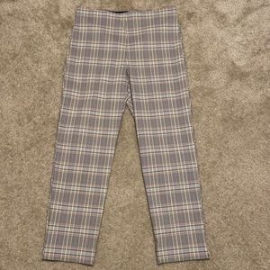 Plaid slip-on pants